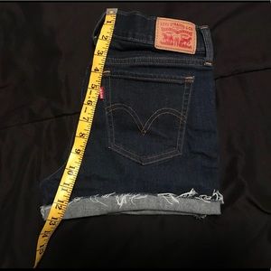 Dark Blue Levi High-waisted Shorts